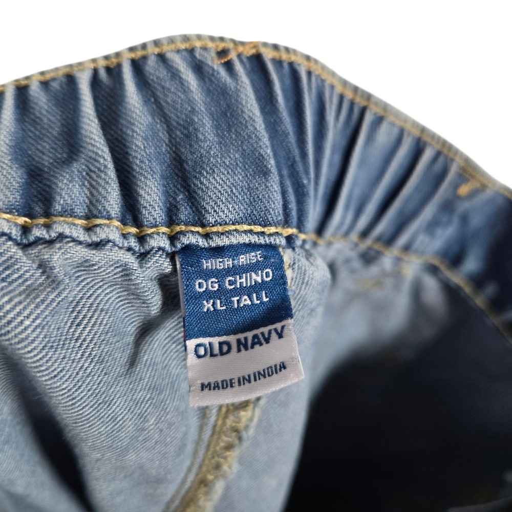 Old Navy OG Chino Blue Jeans Womens XL Tall High Rise Cropped Denim - Picture 6 of 9